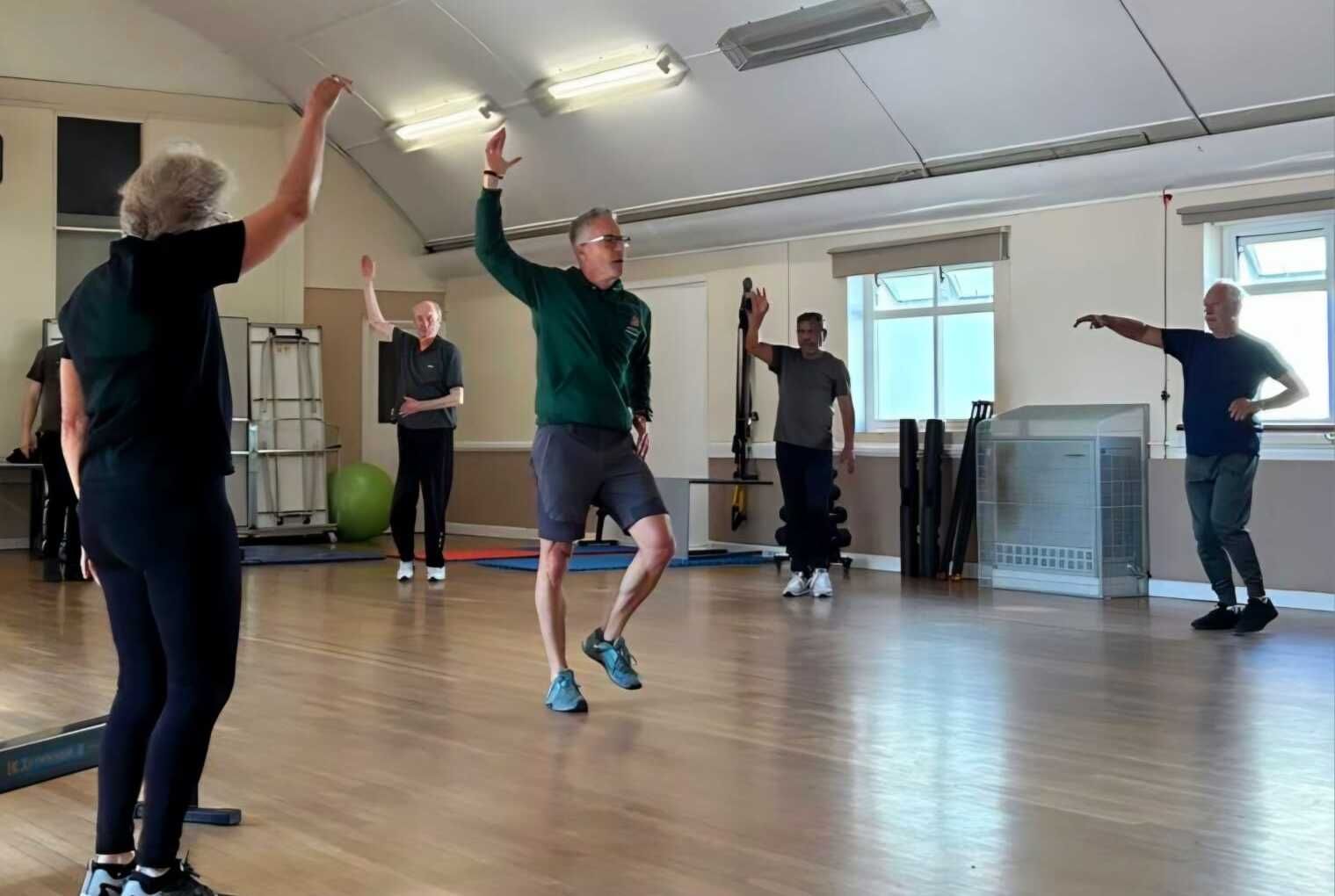 Richard leading a supervised cardio-pulmonary rehab class in Hove